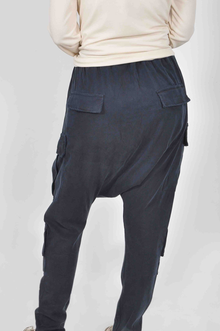 Picture of Navy Relaxed Harem Trouser-Navy