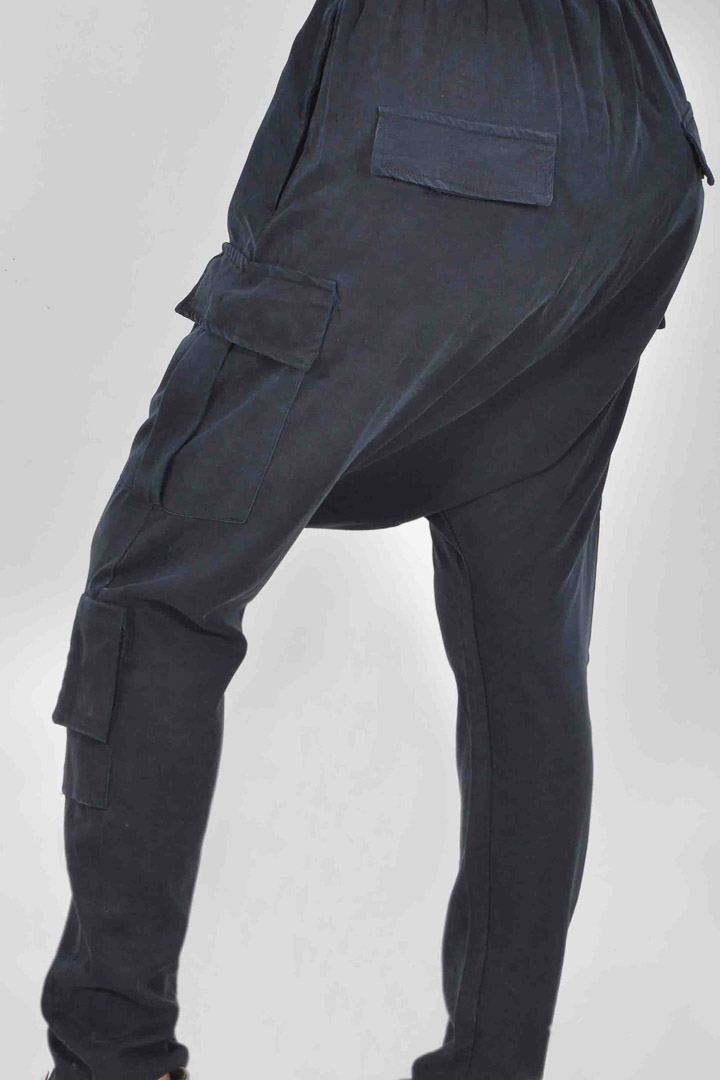 Picture of Navy Relaxed Harem Trouser-Navy