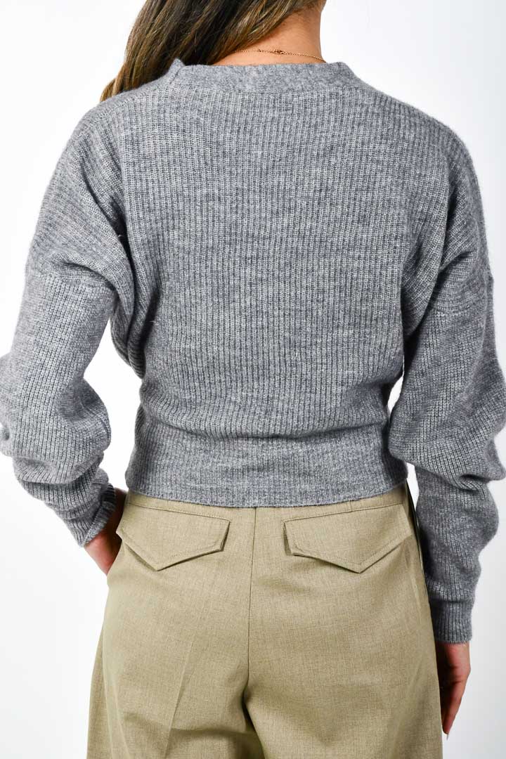 Picture of Wrap Over Cardigan-Grey