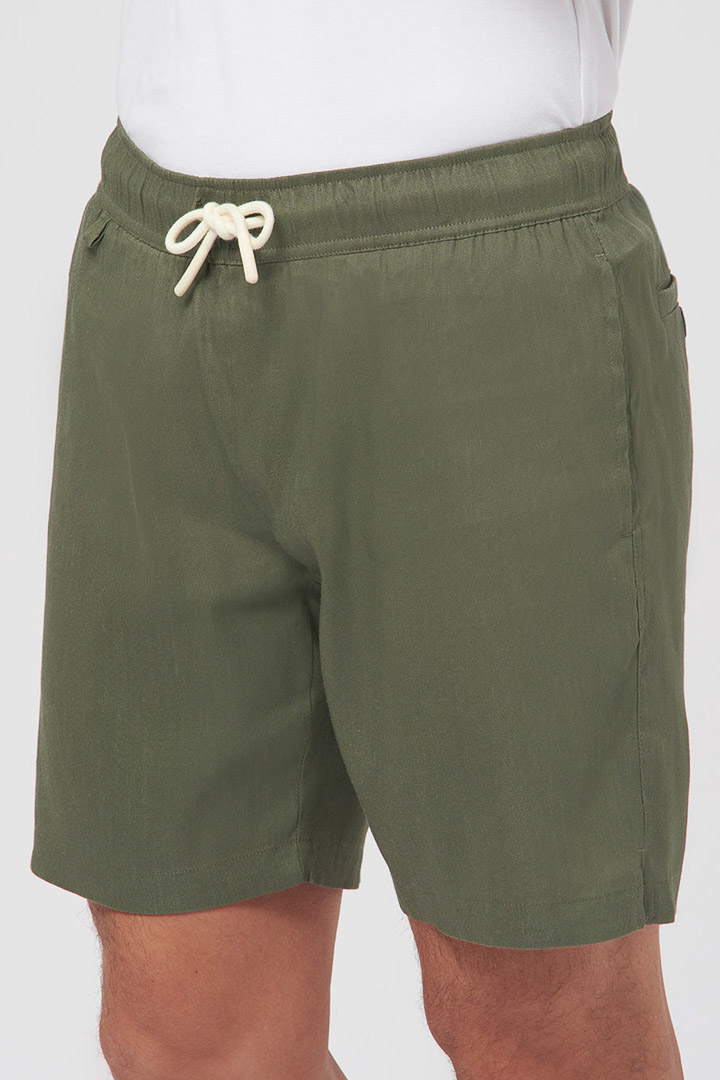 Picture of Linen Easy Shorts-Olive Green 