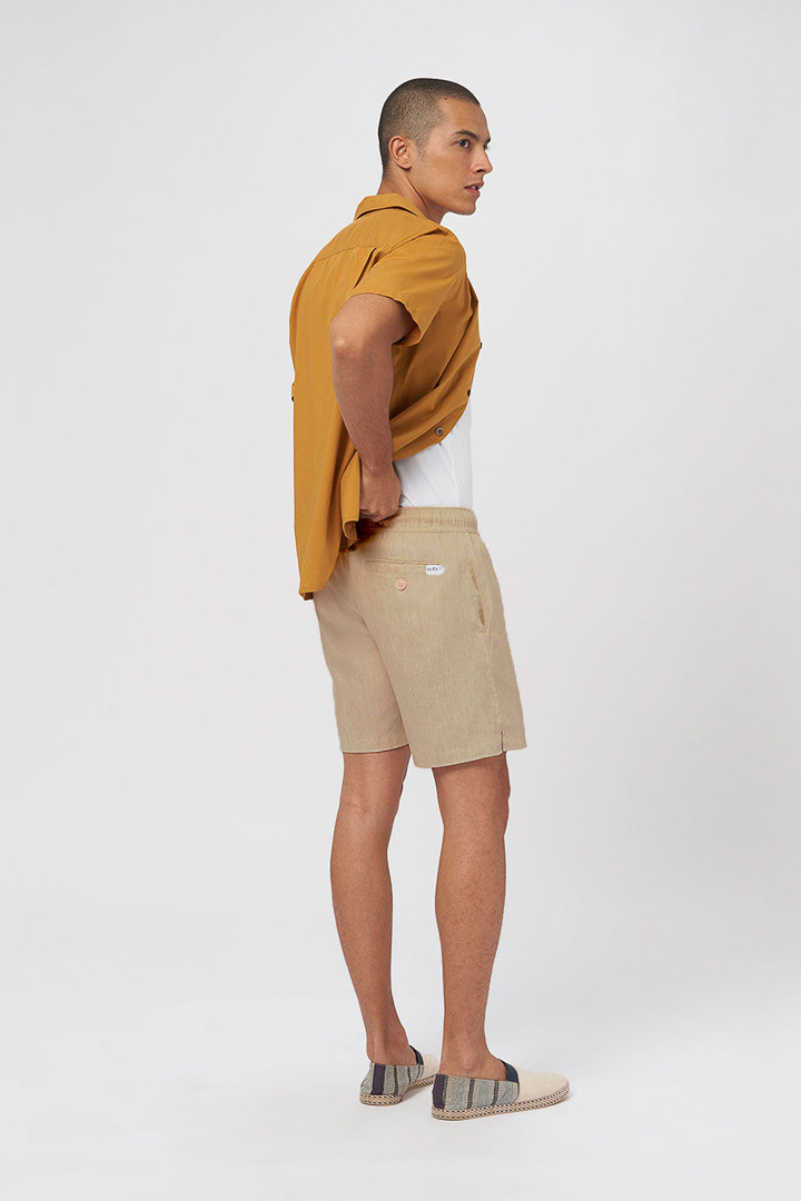 Picture of Linen Easy Shorts - Golden Brown 