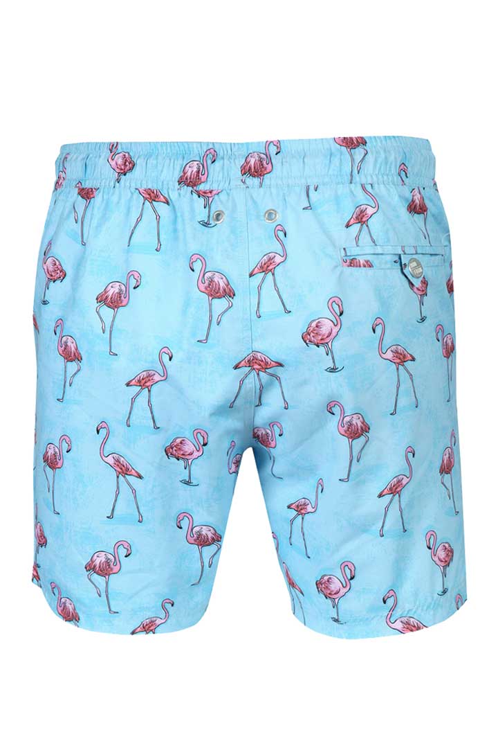 Picture of Printed Swimshorts-Flamingo Blue