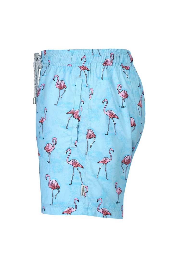 Picture of Printed Swimshorts-Flamingo Blue