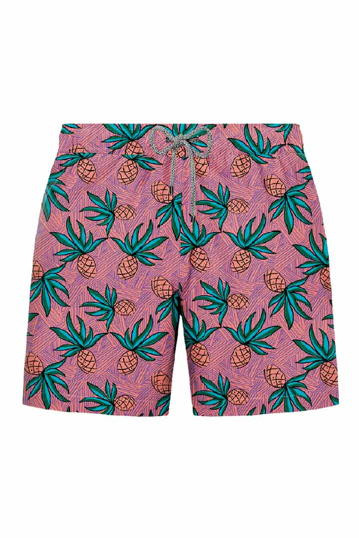 Picture of Printed Swimshorts-Pineapple Red