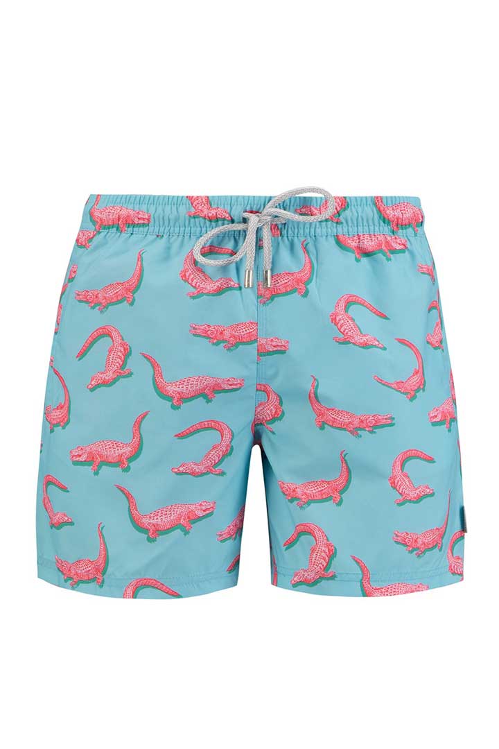 Picture of Printed Swimshorts-Crocodile Blue