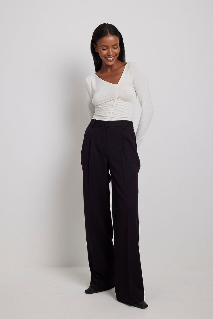 Picture of Asymmetric Neckline Seam Detail Top 