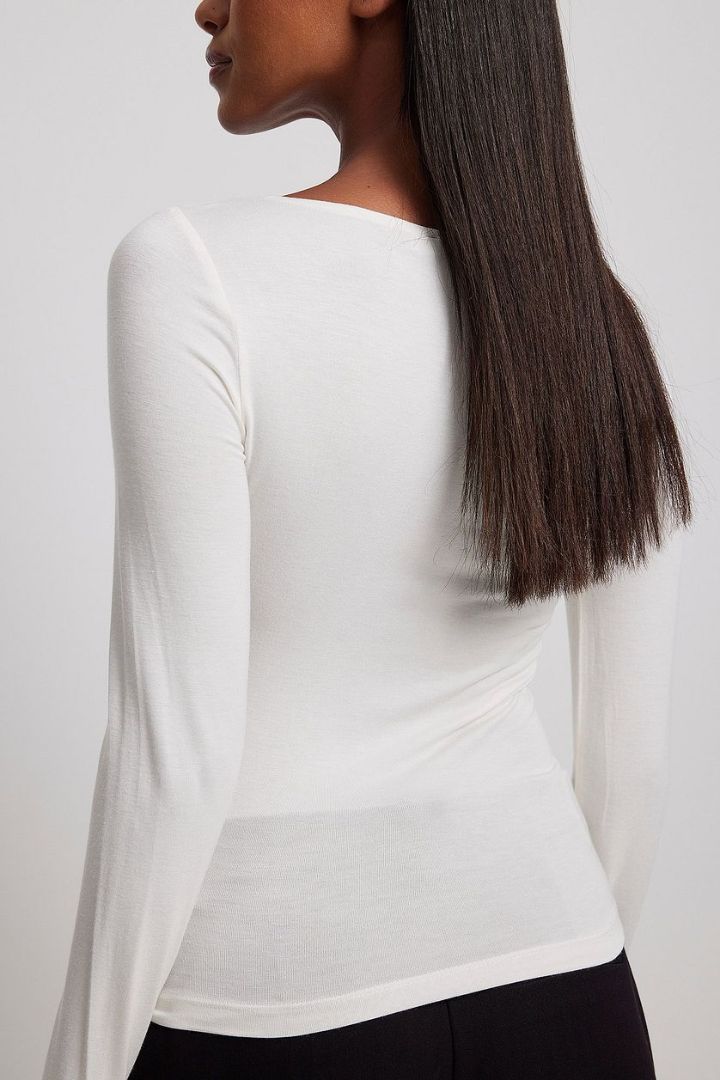 Picture of Asymmetric Neckline Seam Detail Top 