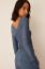 Picture of Structured Long Sleeve Top-Blue