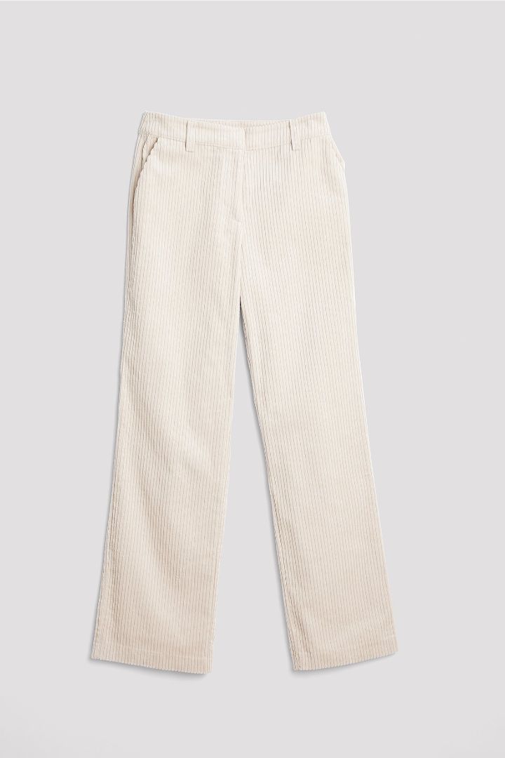 Picture of Wide Leg Corduroy Pants-Beige