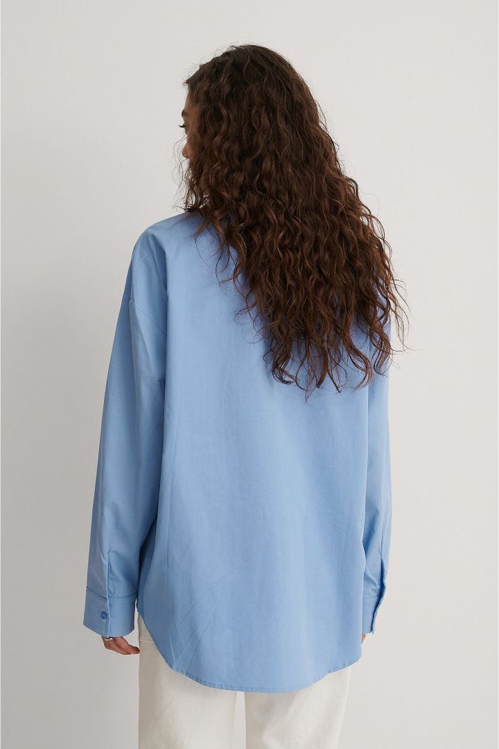 Picture of Drawstring Detail Shirt-Blue