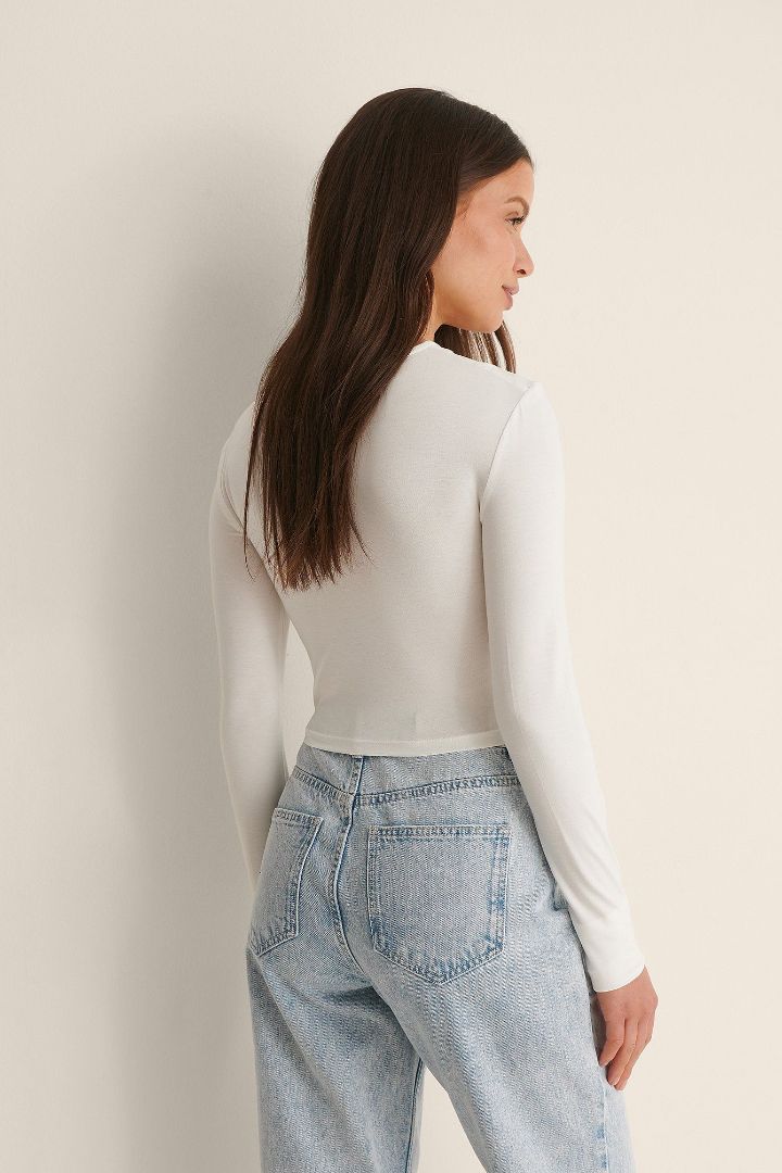 Picture of Cut Out High Neck Top-White