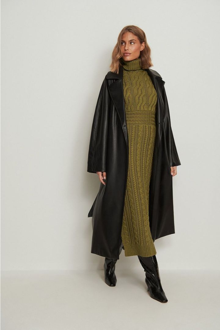 Picture of Oversized PU Trench Coat 