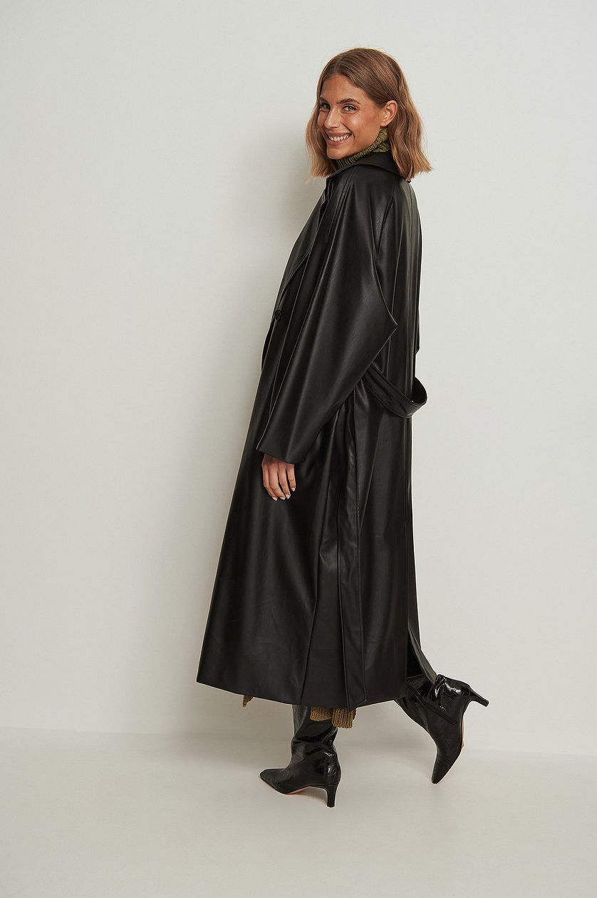 Picture of Oversized PU Trench Coat 