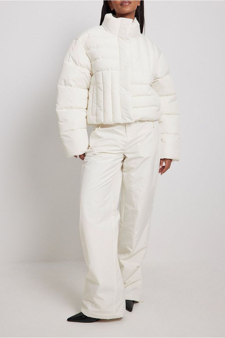 Picture of Quilted Detail Padded Jacket-Creme