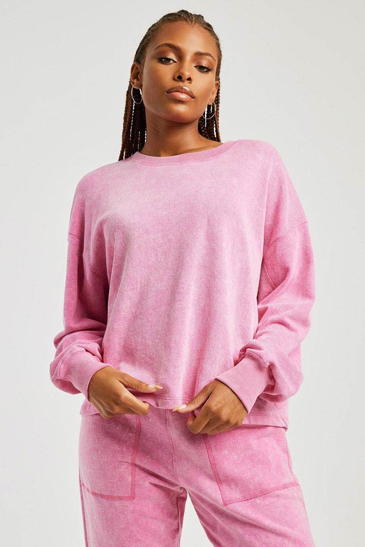 Picture of Collegiate Sweatshirt-Washed Pink