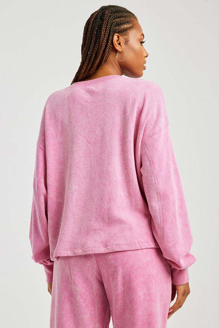 Picture of Collegiate Sweatshirt-Washed Pink