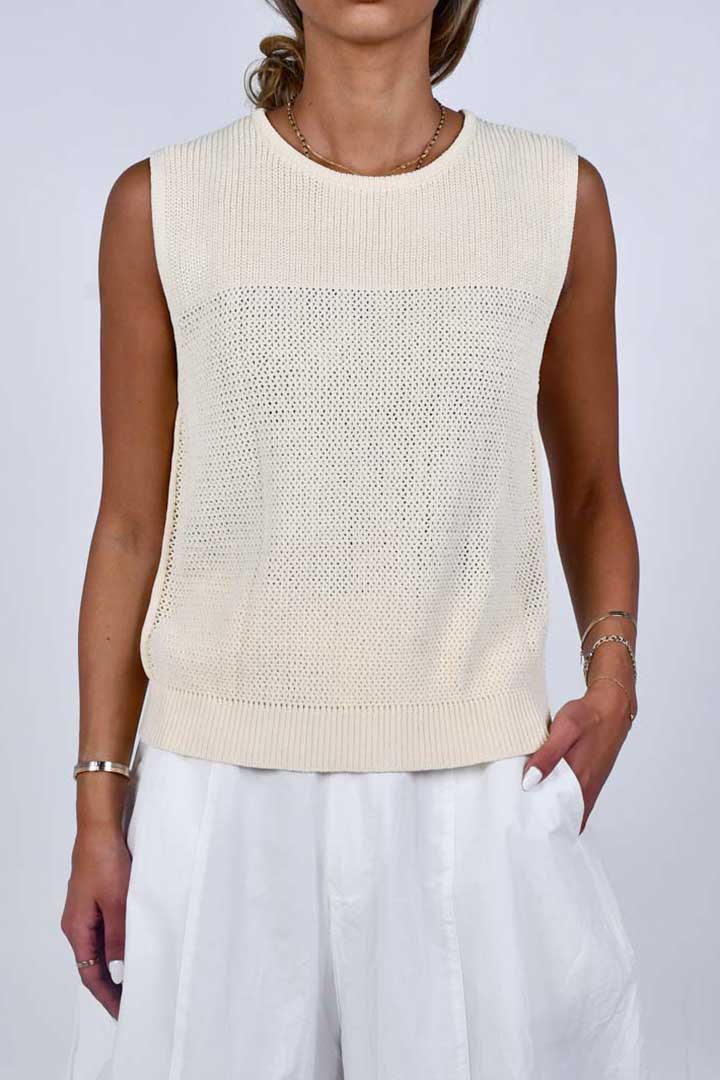 Picture of Crochet Tank-Beige