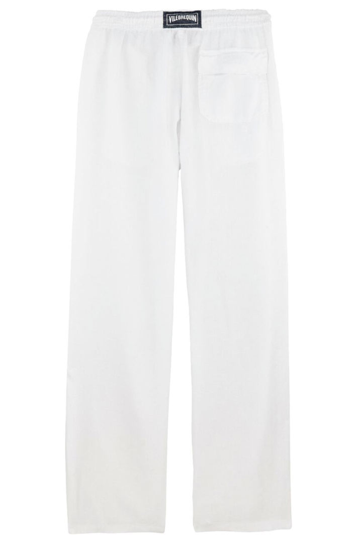 Picture of Men Linen Pants Solid-White