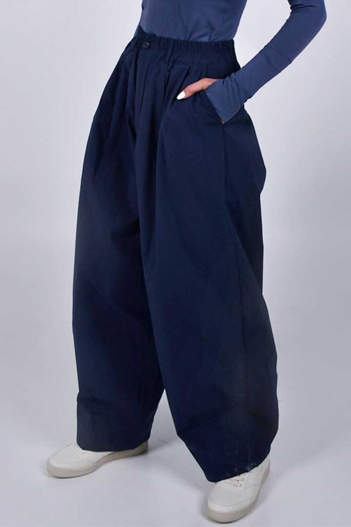 Picture of Wide Leg Parachute Trouser-Navy