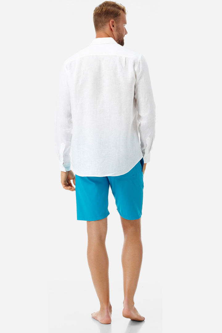 Picture of Men Linen Shirt Solid-White