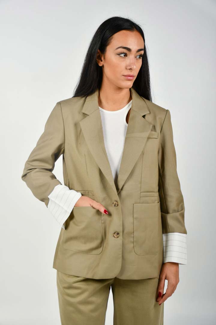 Picture of Blazer Blouse-Beige