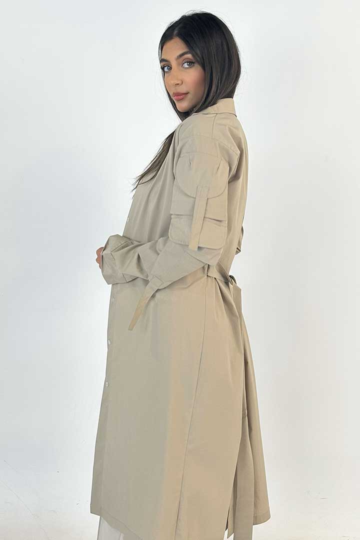 Picture of Cargo Trench Coat-Biege 