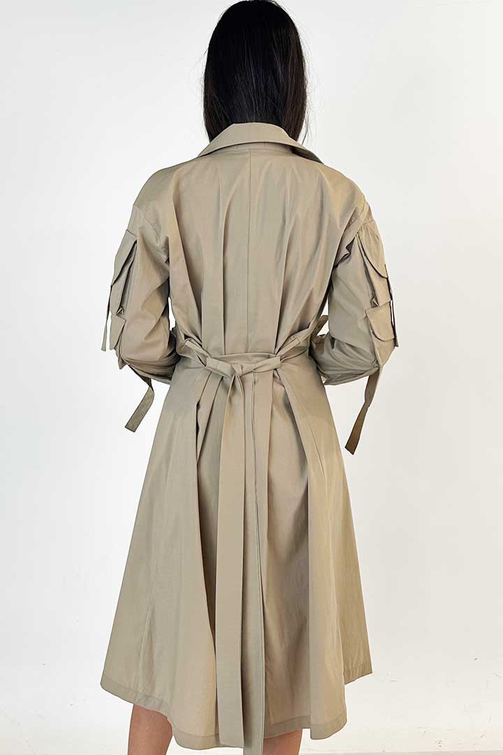 Picture of Cargo Trench Coat-Biege 