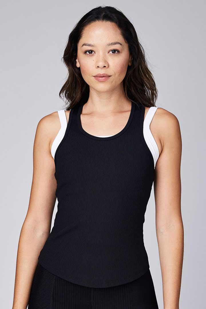 Picture of Sporty Rib Tank-Black