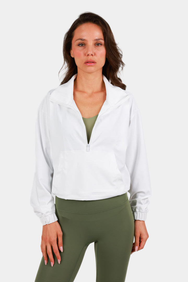 Picture of Quarter Zip Active Pullover-White 