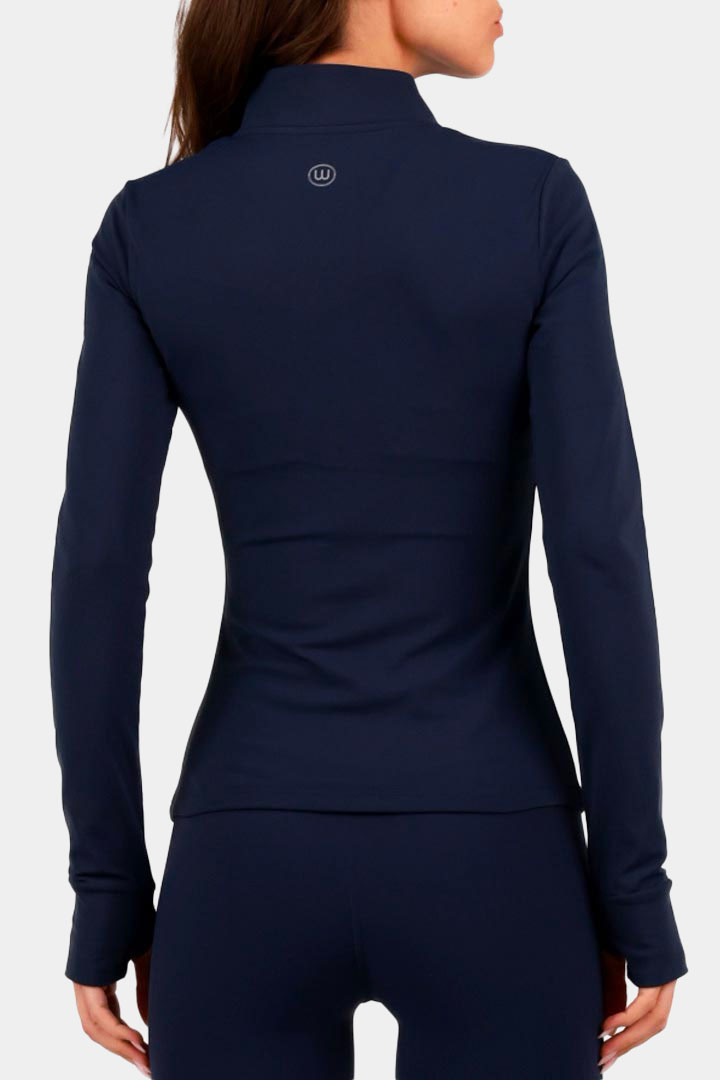 Picture of Quarter Zip Fitted Pullover-True Navy 