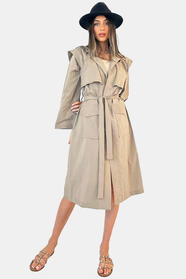 Picture of Double Breasted Long Sleeves Trench Coat