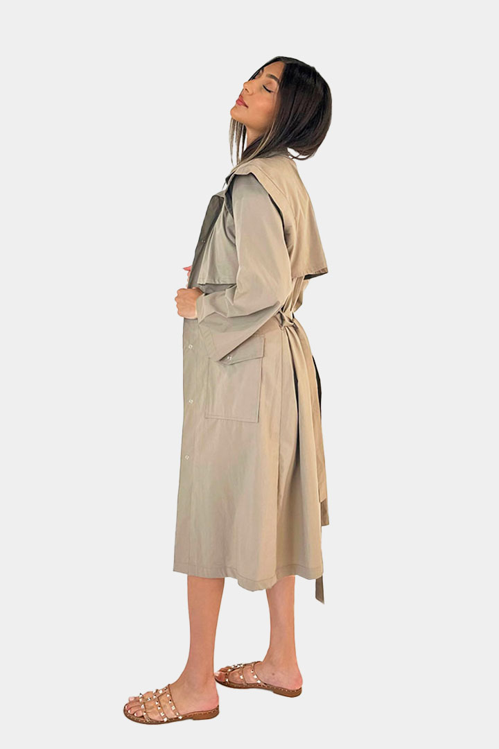 Picture of Double Breasted Long Sleeves Trench Coat