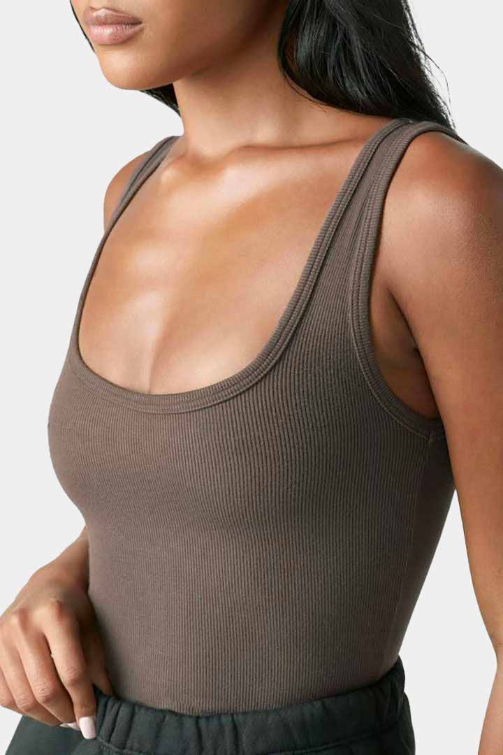 Picture of Scoop Neck Tank-Mauve Rib