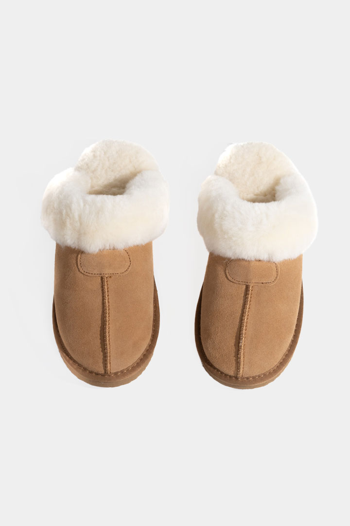 Picture of Shearling Slippers-Beige