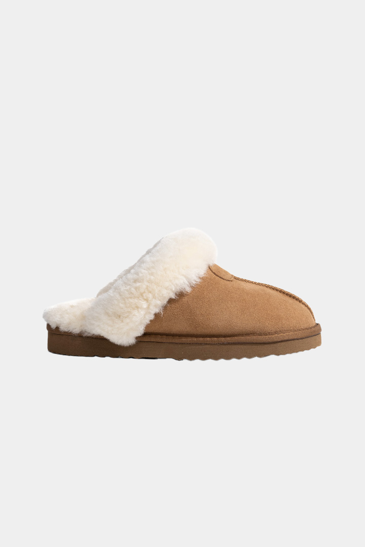 Picture of Shearling Slippers-Beige