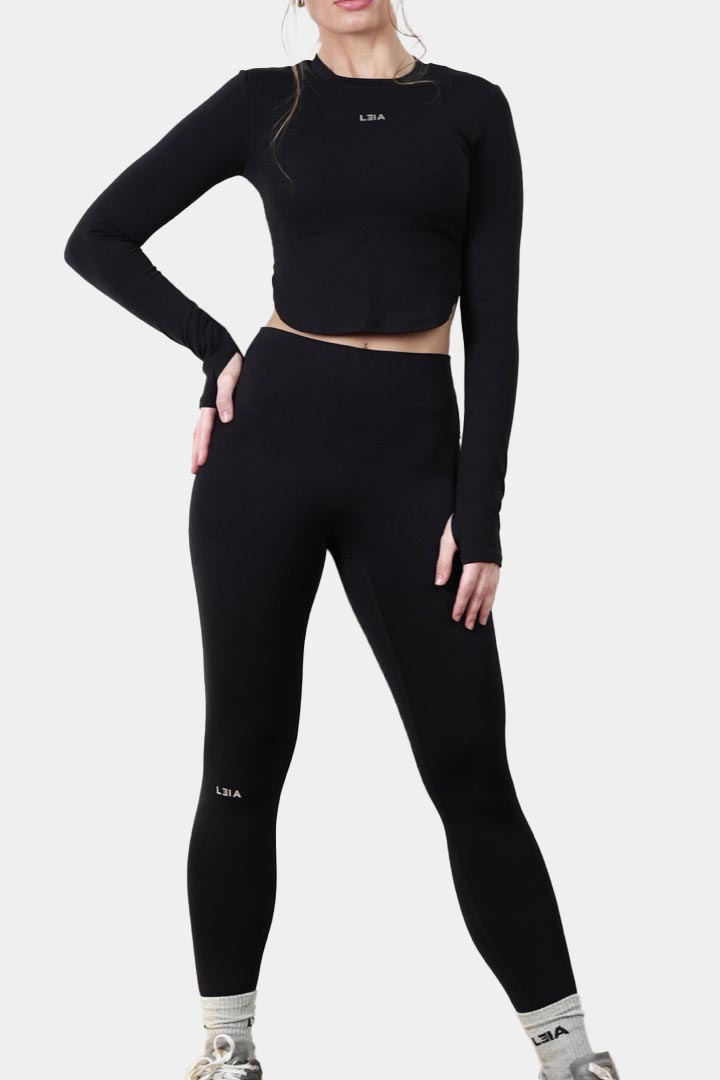 Picture of Extended Dry Fit Cropped Long Sleeves-Black