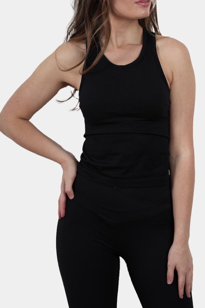 Picture of Padded Built-in Bra Vest Tank Top-Black