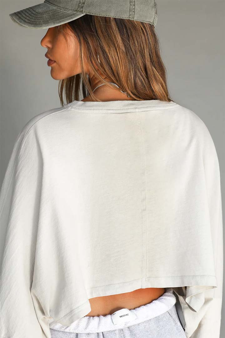 Picture of Slouchy Crop Long Sleeve - Fog Cotton