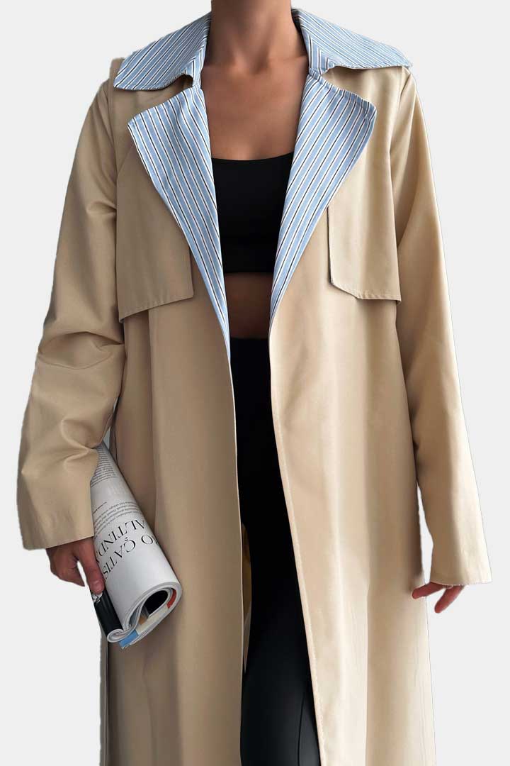 Picture of Ivory Belted Trench Coat