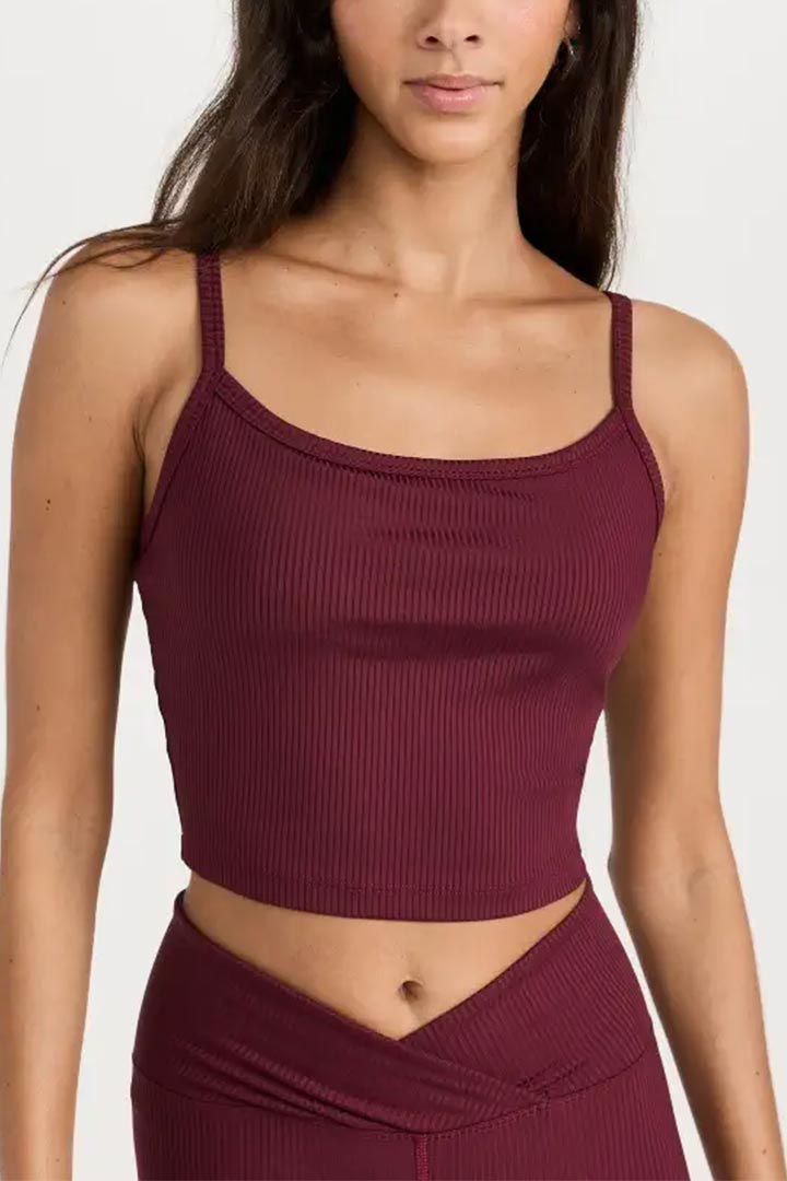 Picture of Ribbed Bralette Tank-Dark Cherry