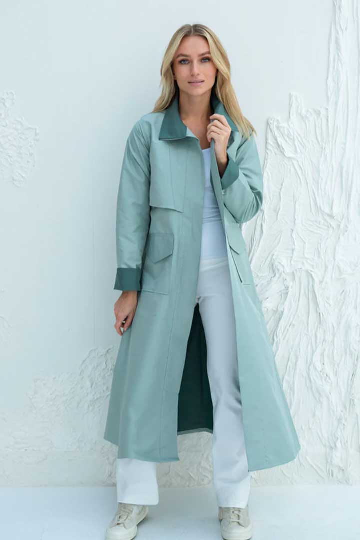 Picture of Olive/Sage Trench-Green