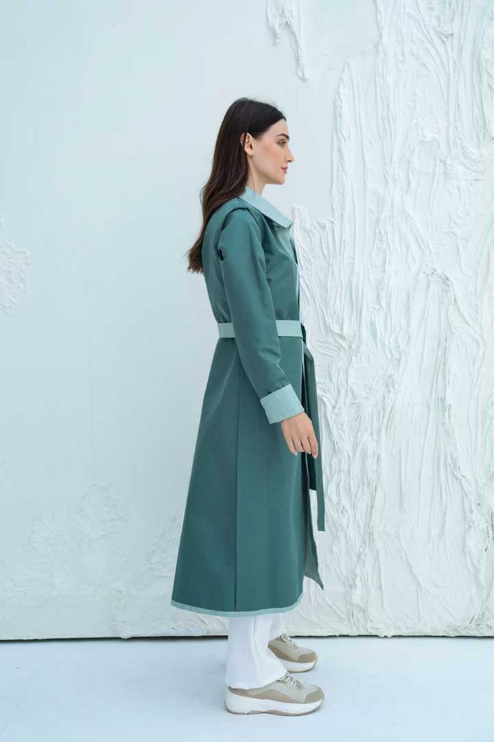 Picture of Olive/Sage Trench-Green