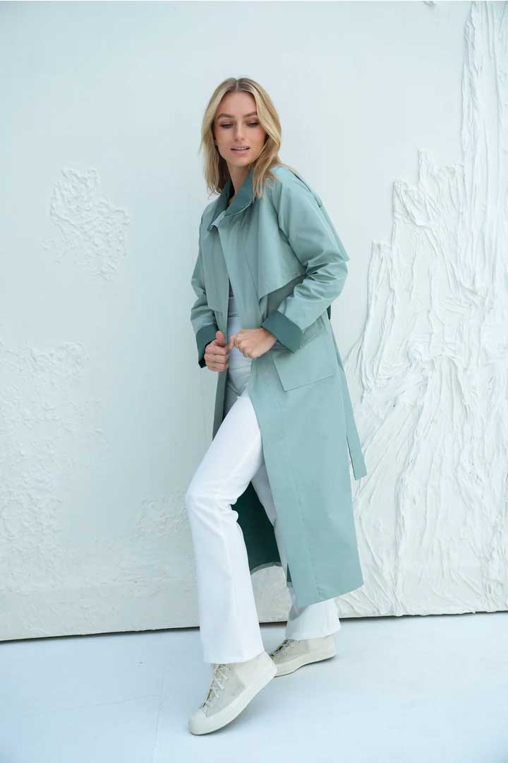 Picture of Olive/Sage Trench-Green