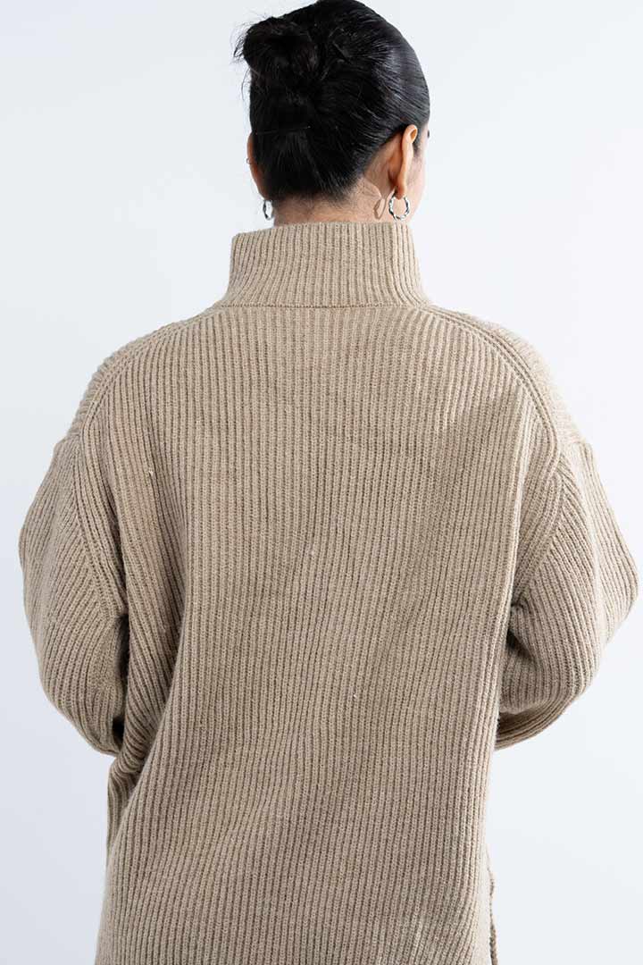 Picture of Oversized Knitted Jumper-Beige