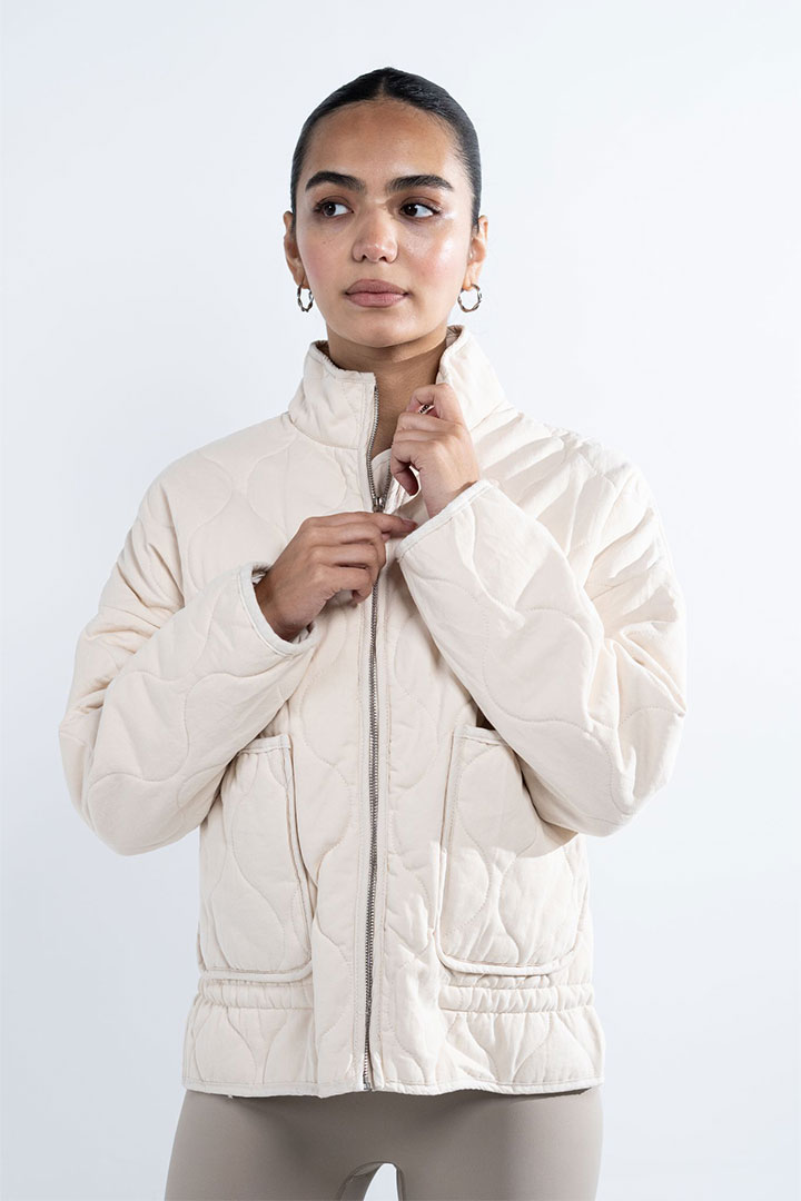 Picture of Quilted Jacket-Beige