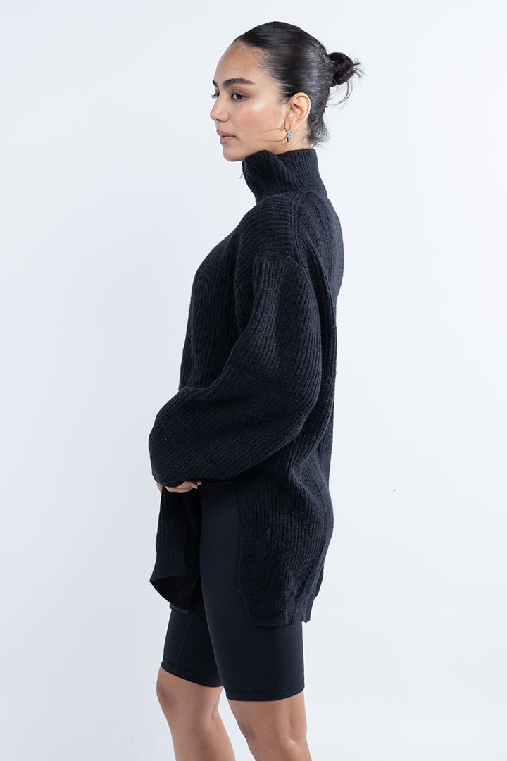 Picture of Oversized Knitted Jumper-Black