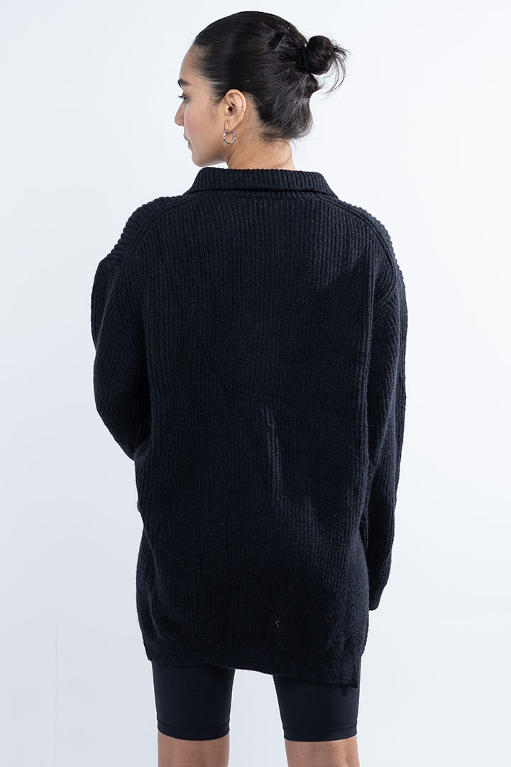 Picture of Oversized Knitted Jumper-Black