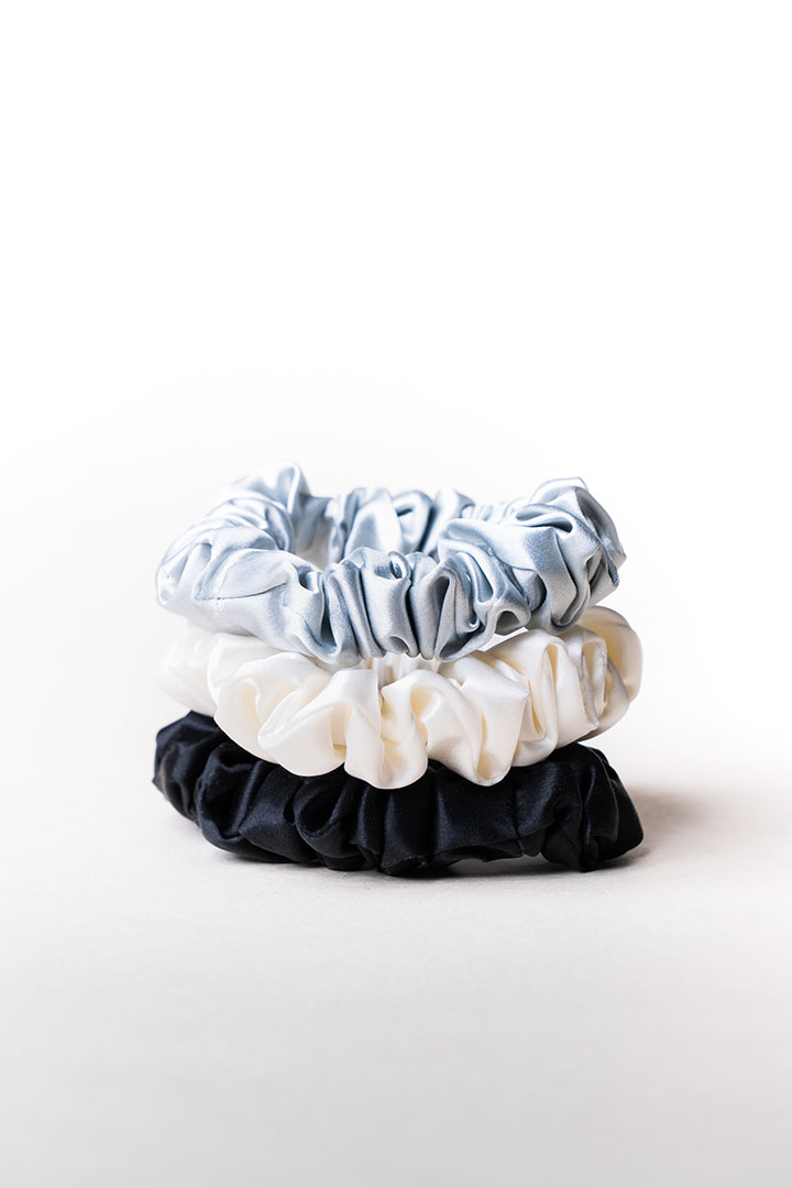 Picture of Midi Silk Scrunchies (Set of 3) - Moonlight