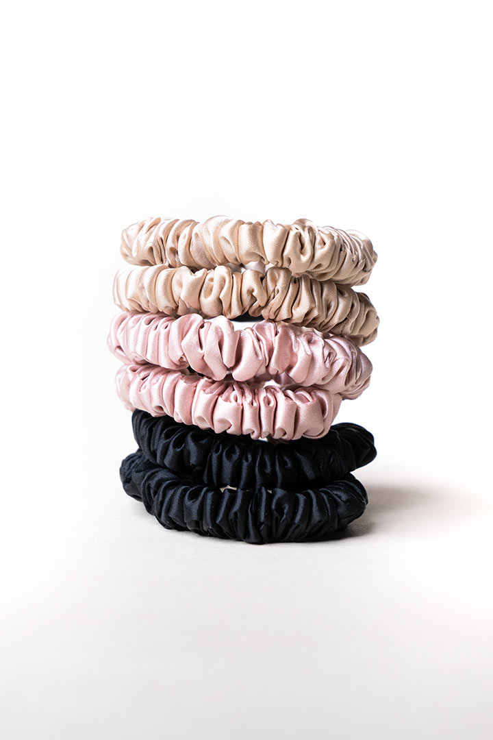 Picture of Skinny Silk Scrunchies (Set of 3) - Bloom