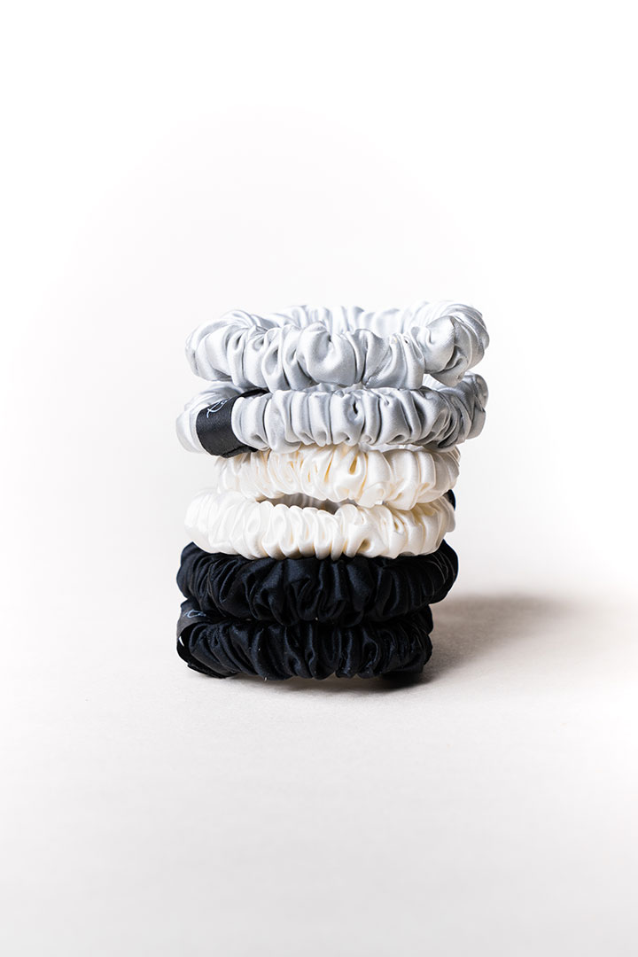 Picture of Skinny Silk Scrunchies (Set of 3) - Moonlight